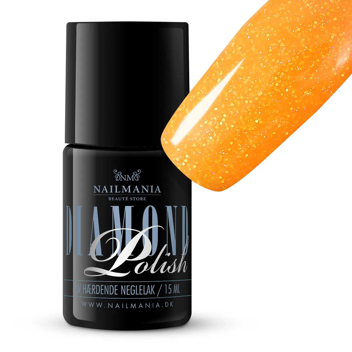 Diamond Polish Pro #100, Sweet Tangerine - Neon Orange Glitter 15ml