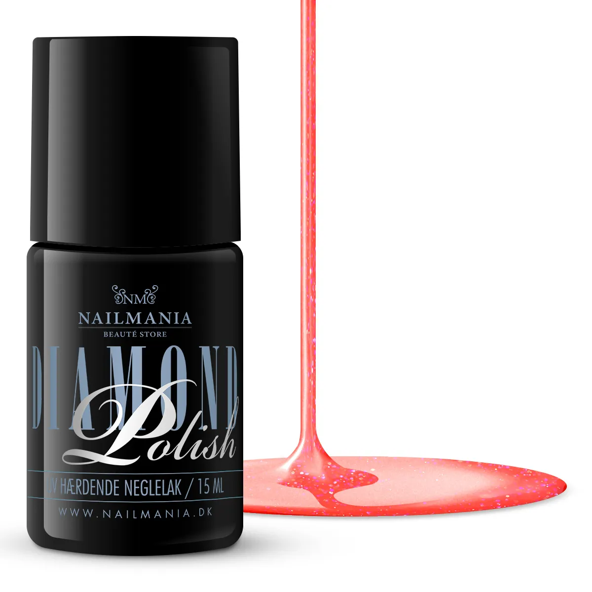 Diamond Polish Pro #098, neon pink glitter 15ml