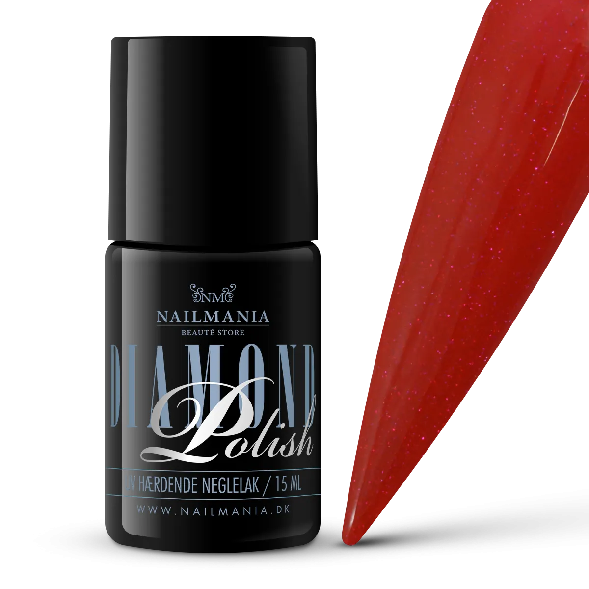 Diamond Polish #296, Diamond Sparkle, Fiery Rambutan, 15 ml