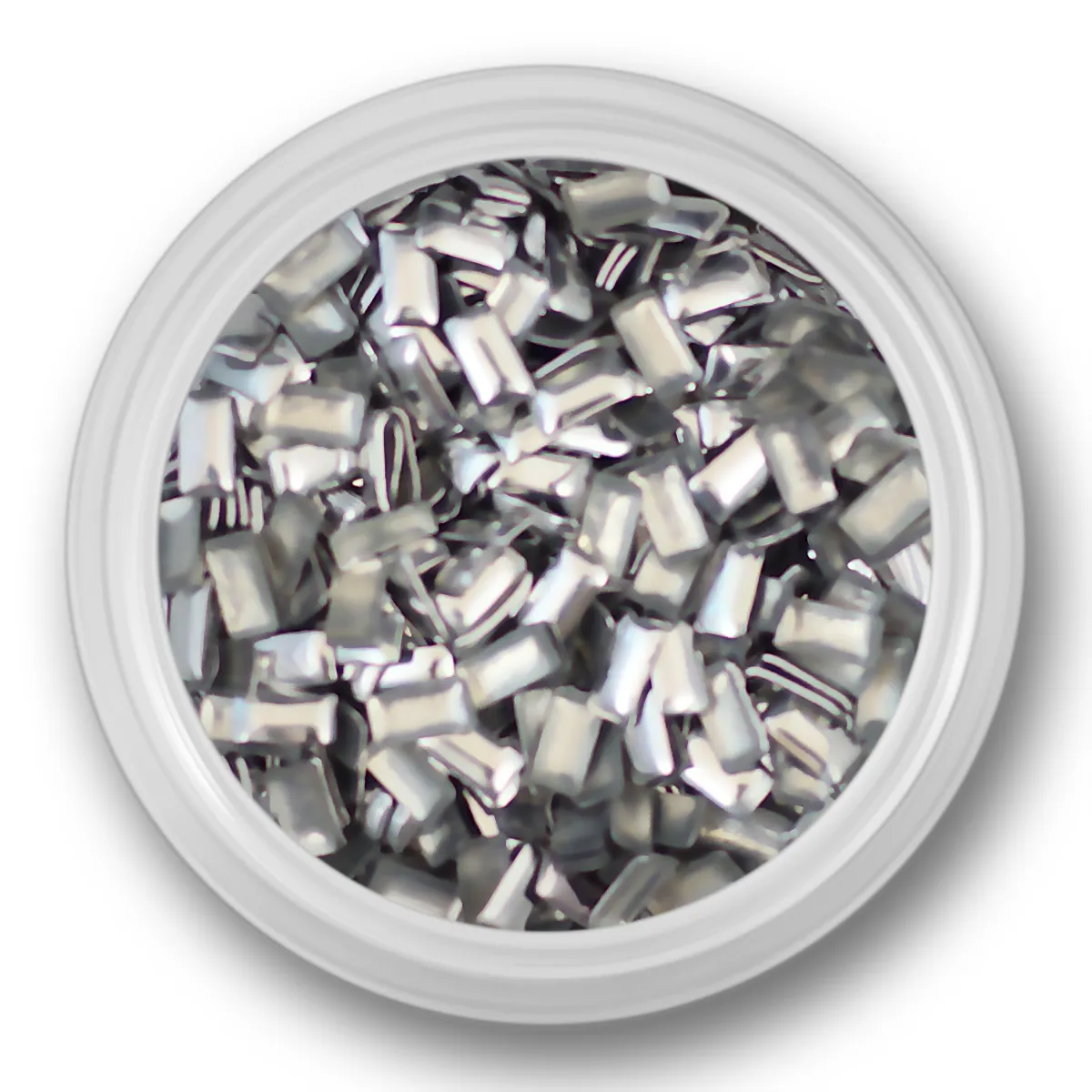 Rektangulære sølv nitter, 4mm