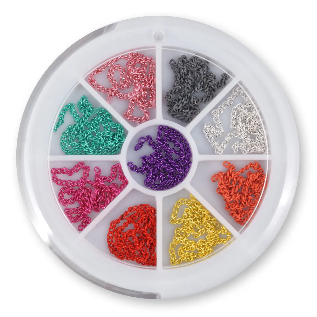 Hjul med forskellige farvede metalkæder