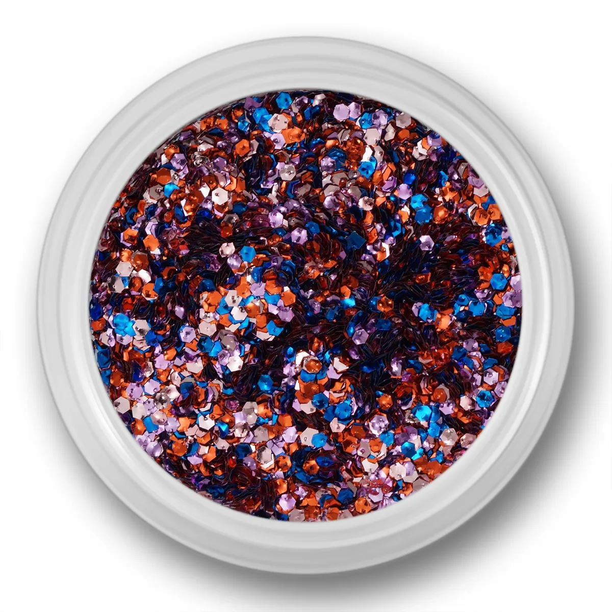 Glitter Dust, hexagon, lilla, blå, bronze