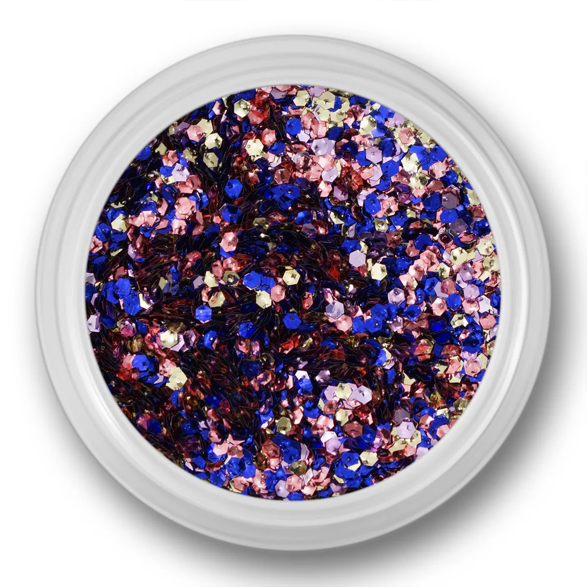 Glitter Dust, hexagon, blå, lilla, rosa, sølv