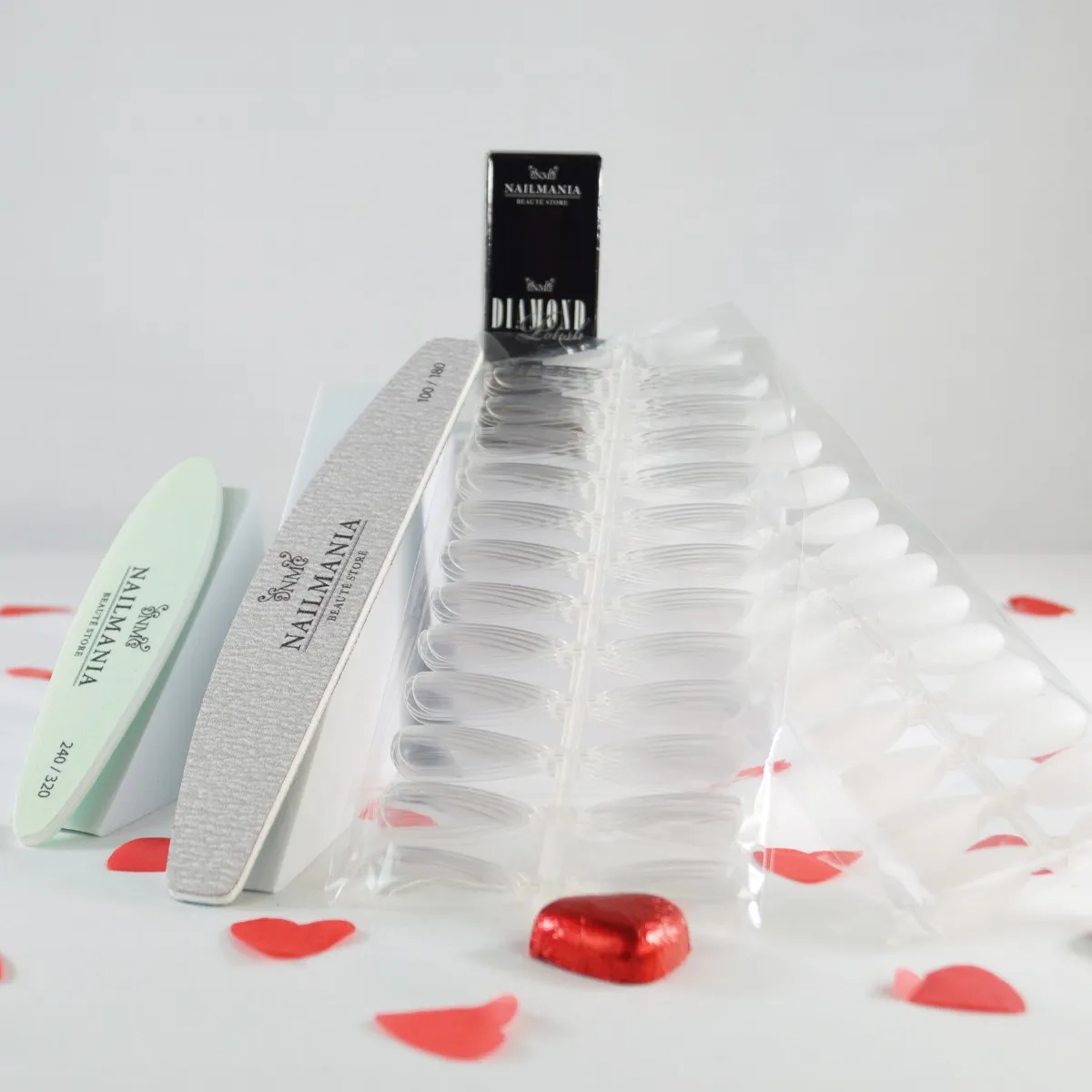 Easy Press on gel tips, s&aelig;t