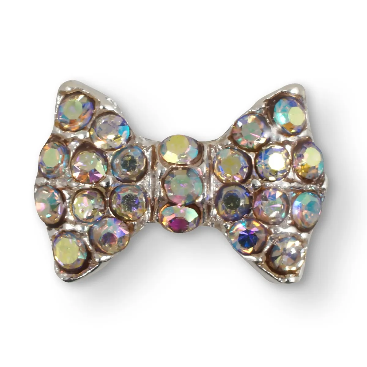 2 stk. metal sølv sløjfe med bling