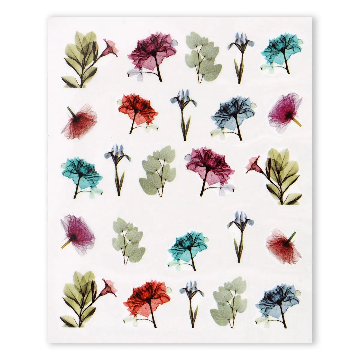 Water Decal, akvarel blomster